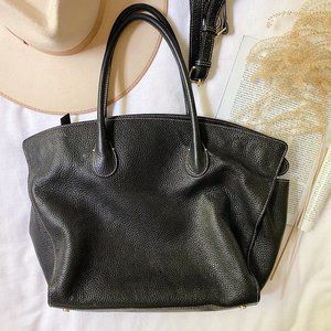 Classic Black Leather Tote Bag - Timeless Everyday Carry